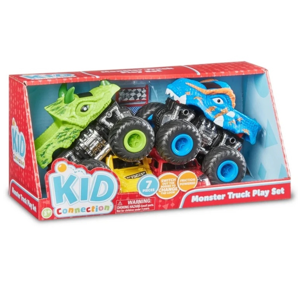 NWT Kid Connection Monster Trucks Play Set, 7 Pieces, Toddler Toys